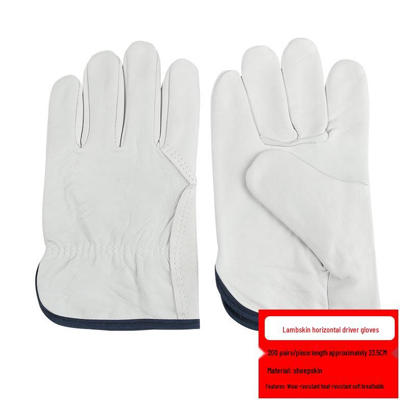 Sheepskin Welder's Gloves: Heat-Insulating, Wear-Resistant, Thickened, Durable, Protective, Double-Layer Welding Gloves with Free Shipping.
