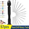 Набір свердл 57 шт. 0,3-3-0,1-11 мм для роторного інструменту Dremel, міні-набір свердл з циліндричним хвостовиком, ручні інструменти для різьблення, DIY