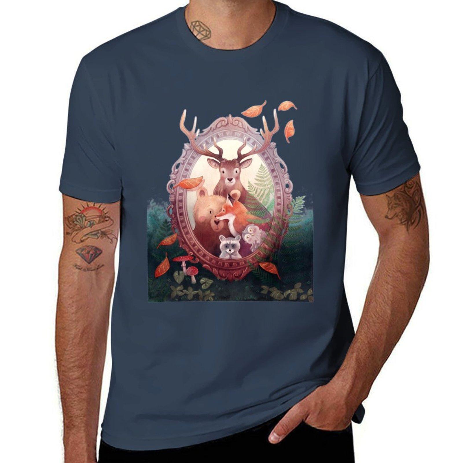 Animals Through The Looking Glass Tshirt Simple Casual Short Sleeve Tee S