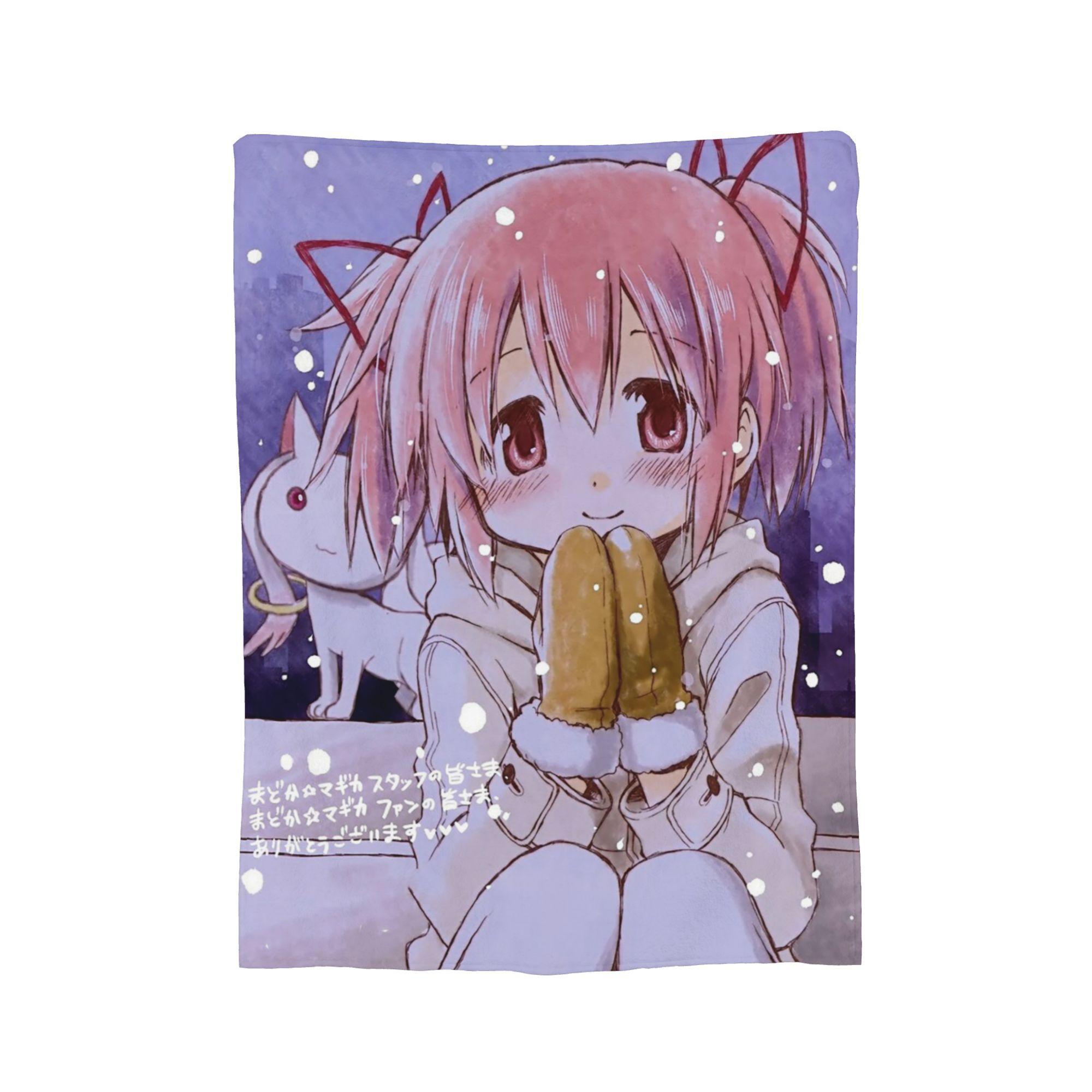 

Кюбей Puella Magi Madoka Magica Милый Коралловый флис Плюшевый Плед Аниме Одеяло для кровати Спальни Ультрамягкое Покрывало, 30x40in