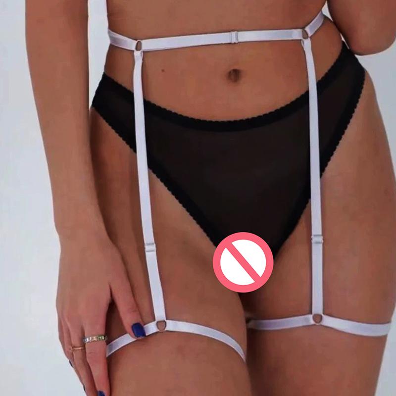 Sexy Schleife Oberschenkel Bein Gurt Strumpfhalter, Verstellbares Gothic Hüftgeschirr für Halloween Valentinstag Kostüm