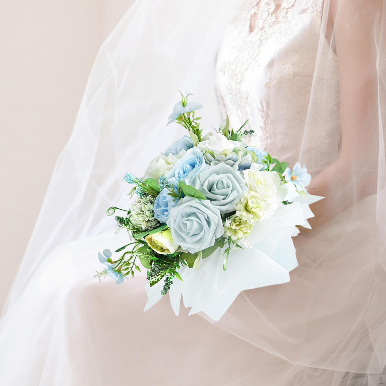

Wedding Bouquet Throw Artificial Roses Decoration Flower Bunch for