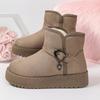 New winter thick-soled soft-soled snow boots velvet winter warm non-slip leather waterproof super thick short boots