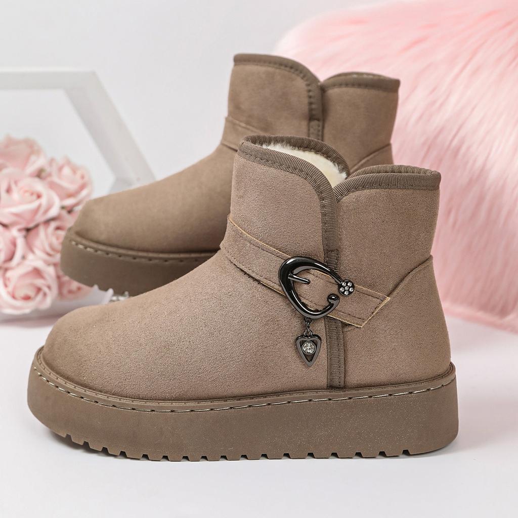 New winter thick-soled soft-soled snow boots velvet winter warm non-slip leather waterproof super thick short boots