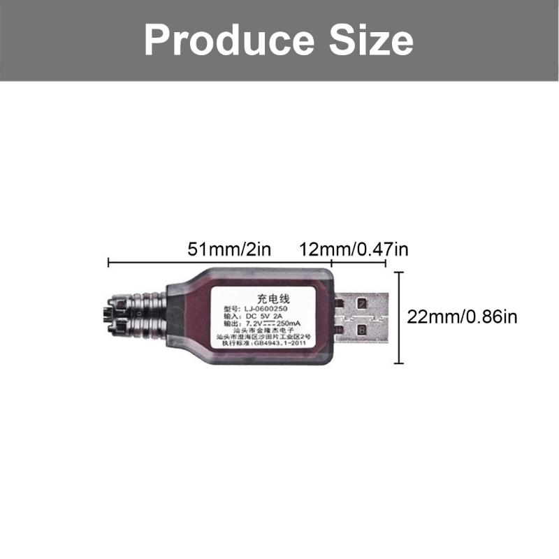 JST Plug Lithium Battery Charger Wire 7.2V Charging Cable Cord for Electric Toy Robot Remote Controlled Car 50cm