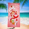 Cartoon Strawberry Shortcake Bath Towel Microfiber Soft Water Absorbing Breathable For Girl Kids Decorative Cartoon Beach Towel