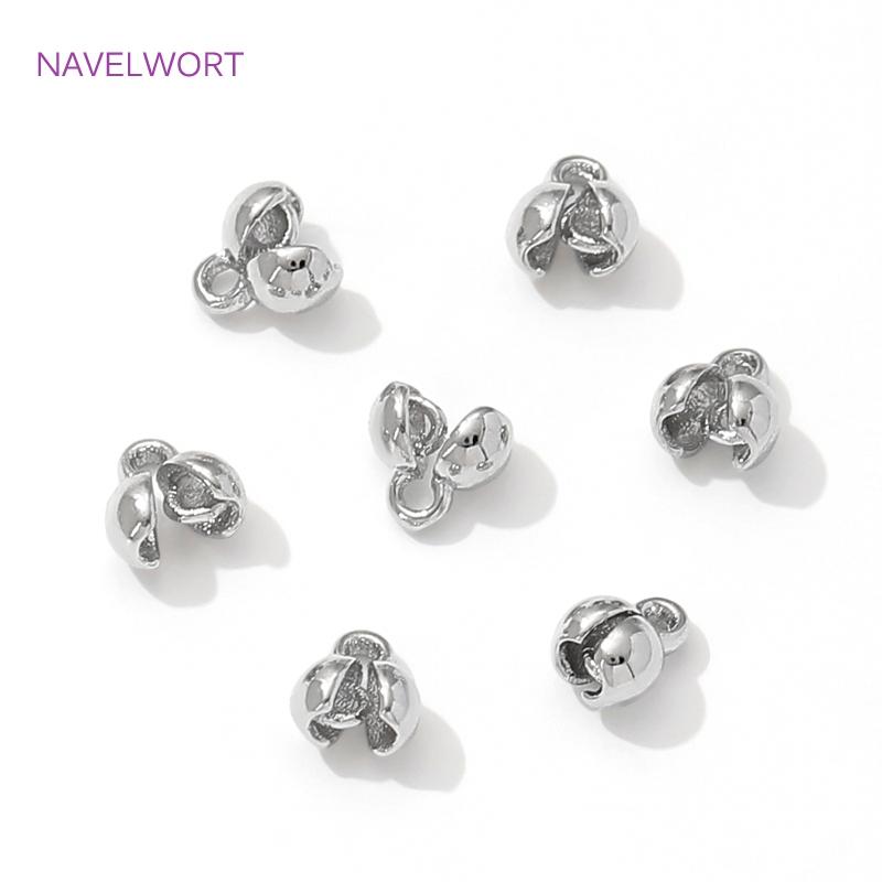 18K Gold Plated Brass Crimp Beads Clamping Beads,End Caps For Jewelry,For DIY Jewelry Making Accessories,Caps For Bracelet