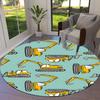 1PC Construction Vehicles Non-Slip Floor Round Carpet, Office, Family, Bedroom, Large Area Rug Indoor Rugs, Vibrant Colors-Z0443
