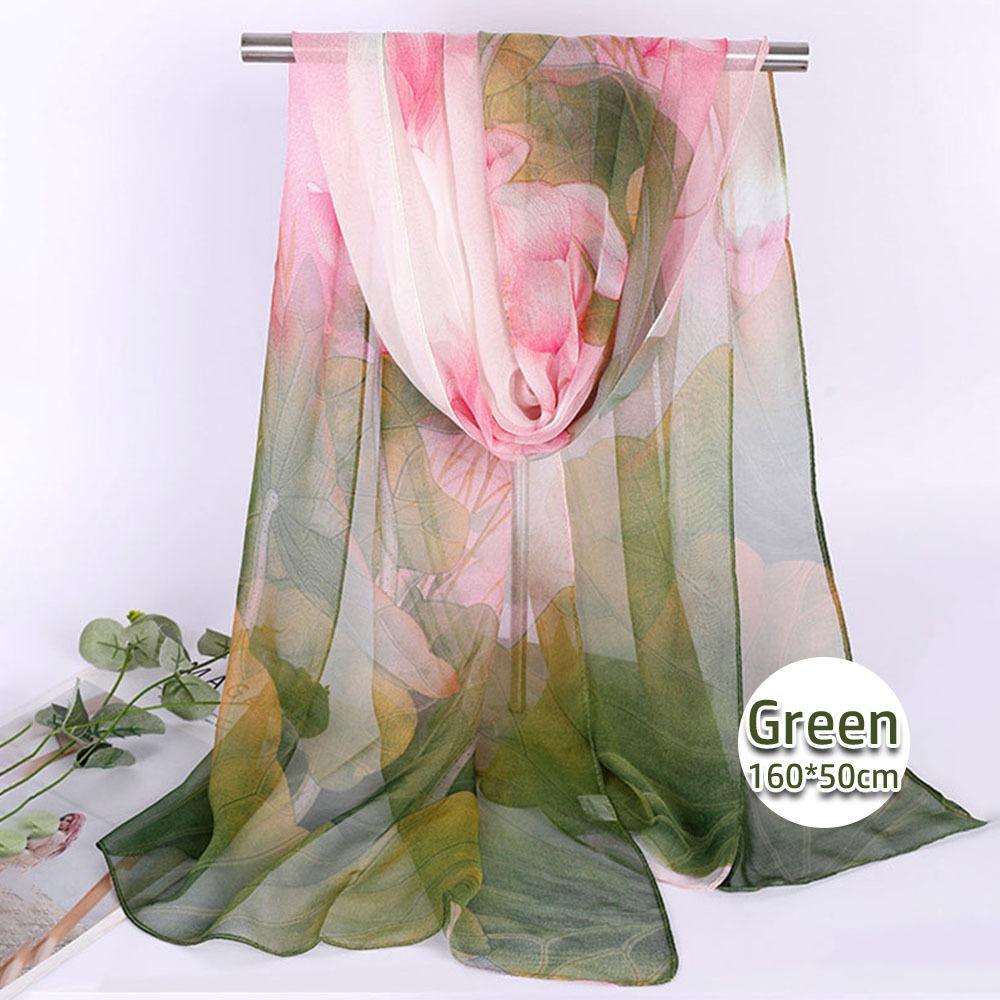 Floral Printing Silk Scarf Smooth Long Wraps Fashion Women Foulard Women