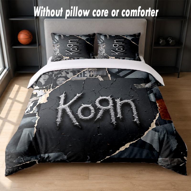 Set Biancheria da Letto Korn Design 1 Copripiumino + 2 Federe Morbido Traspirante Biancheria da Letto per la Casa
