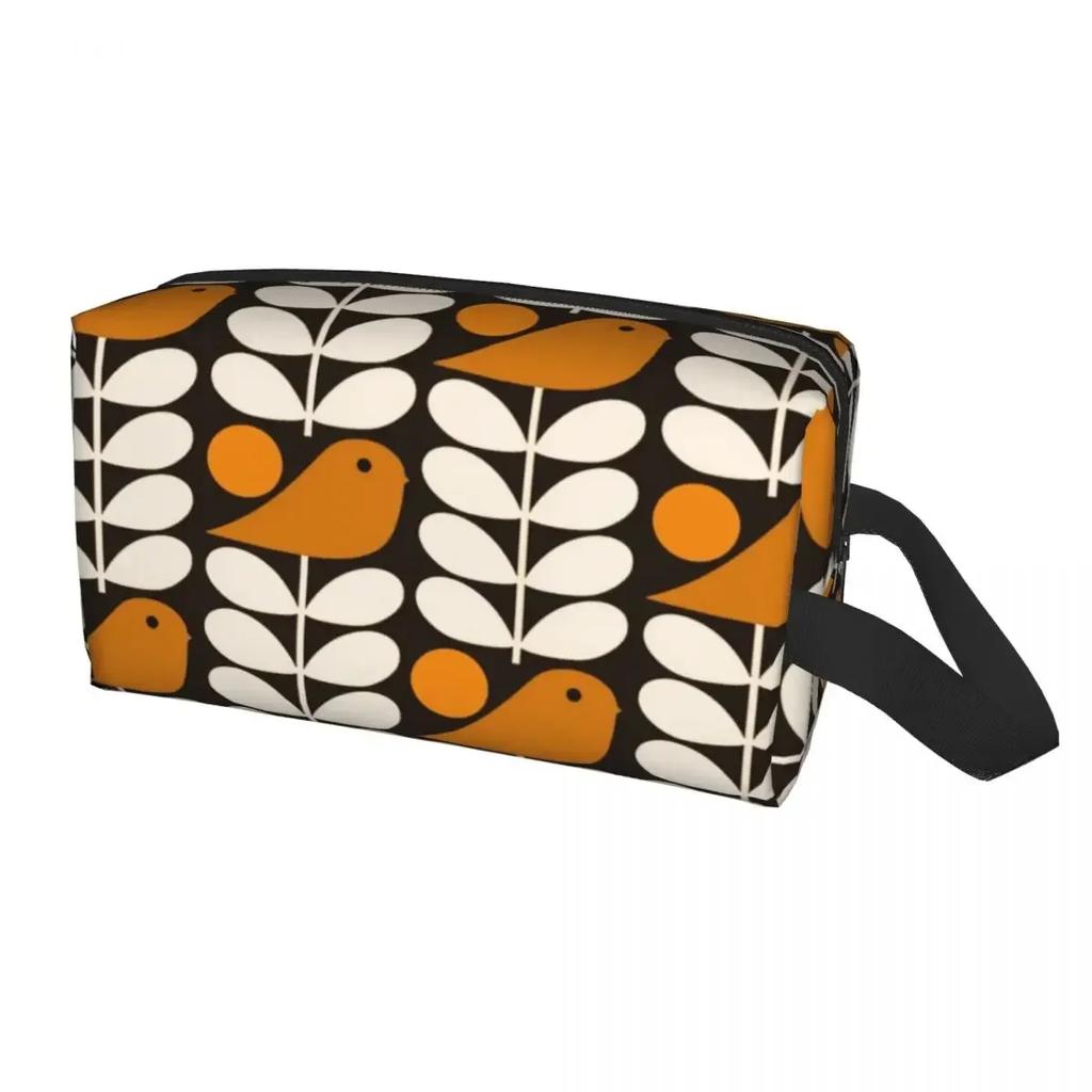 Travel Orla Kiely Wallpaper Toiletry Bag Cute Flowers Floral Retro Cosmetic Makeup Organizer Women Beauty Storage Dopp Kit Box