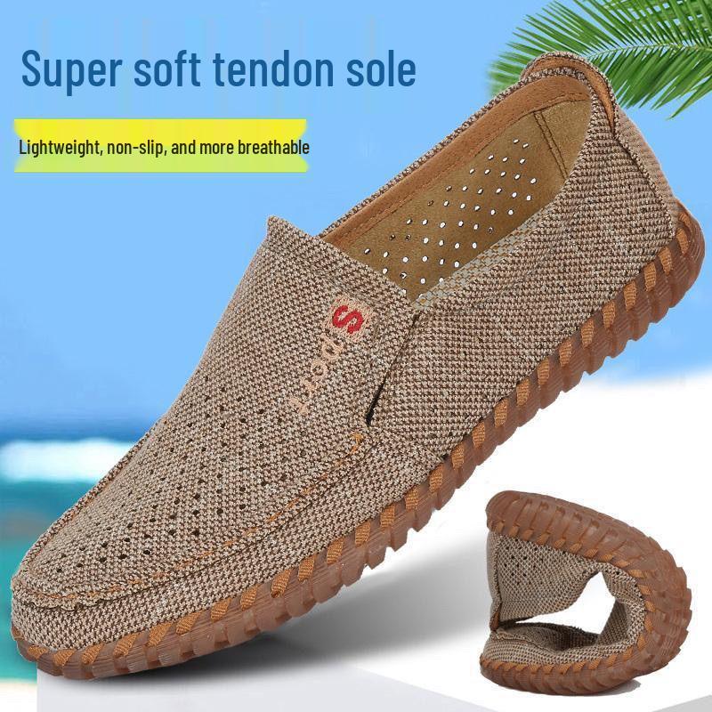 Men's Plus Size Breathable Slip-On Mesh Shoes with Non-Slip Sole