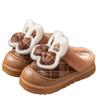 Cotton slippers winter indoor thickened bottom bow cute velvet warm outer wear fluffy slippers