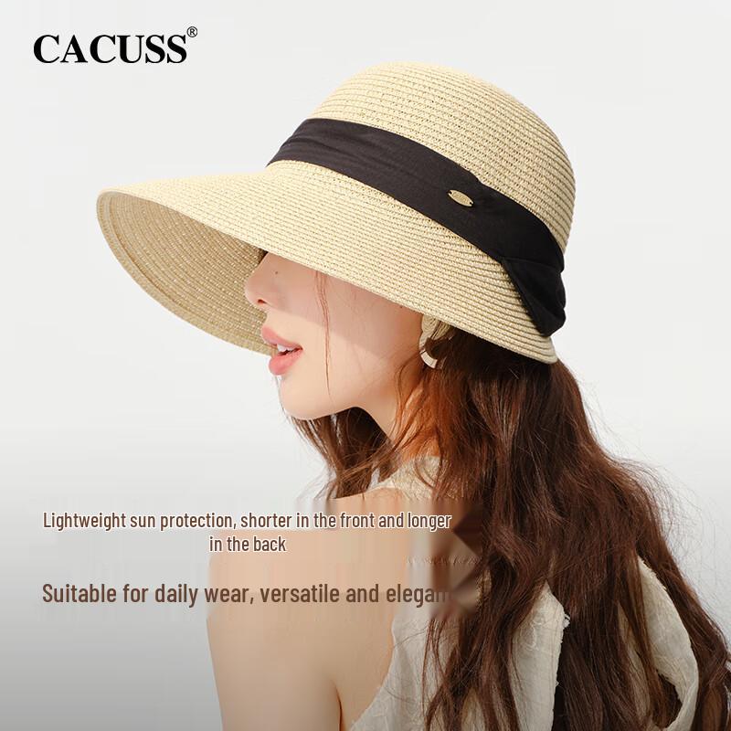 CACUSS Women s Summer UV Protection Beach Straw Sun Hat 55-60cm