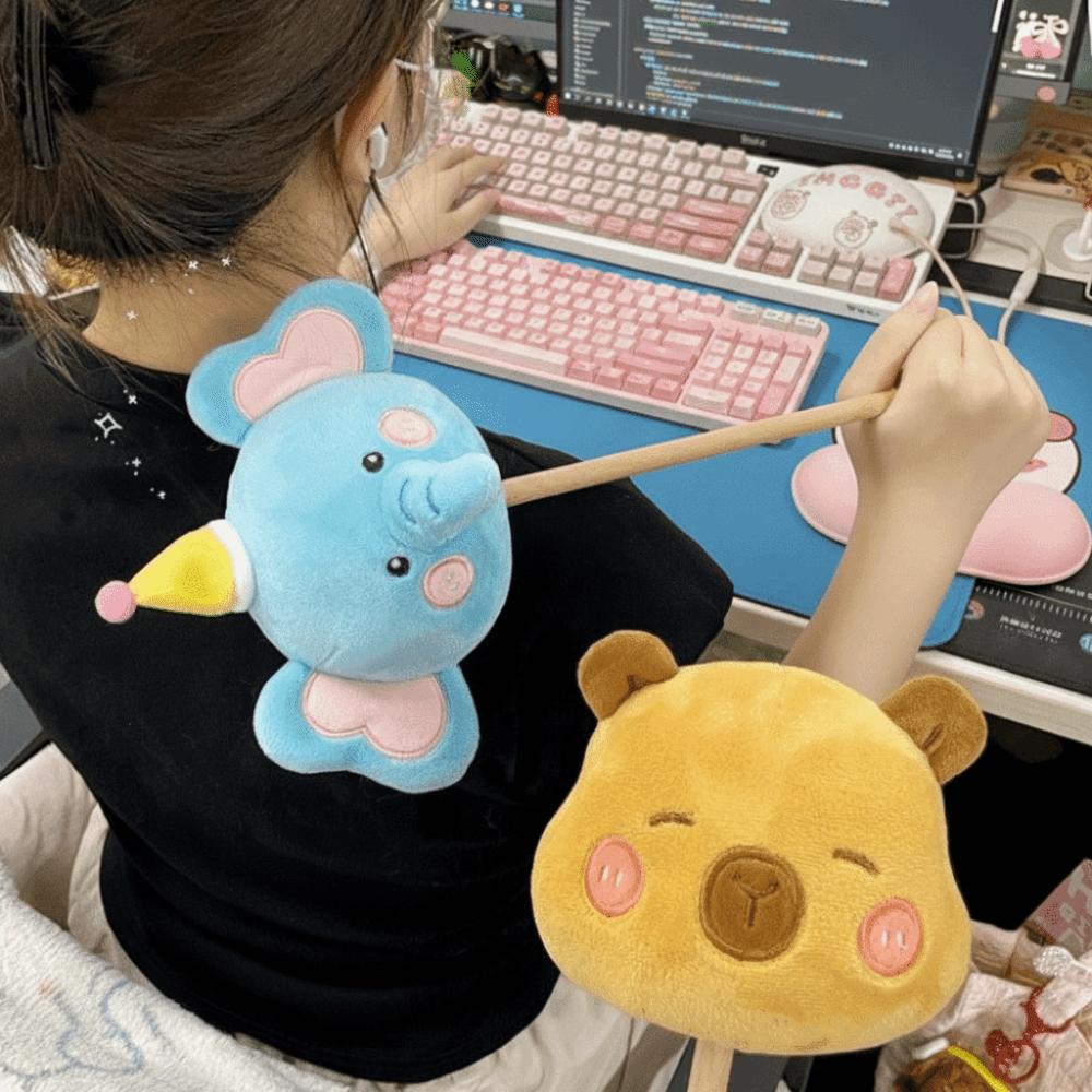 Akupressur-Massagehammer Plüschmaterial Handgehaltener Hammer Massagestab Nackenmassage