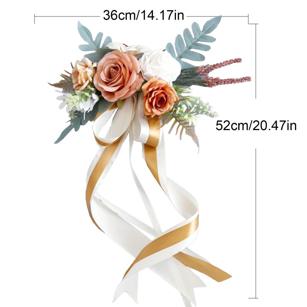 Wedding Aisle Pew Flowers Artificial Elegant Rose Flowers Chair Decorations for Special Events