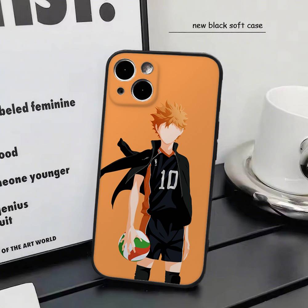 Haikyuu For IPhone 15 16 14 Plus 13 12 11 17 Pro Max 17 Air Black Soft Phone Cover