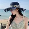 New hat women's summer small fresh straw hat sweet streamer beach hat vacation sunshade sun hat