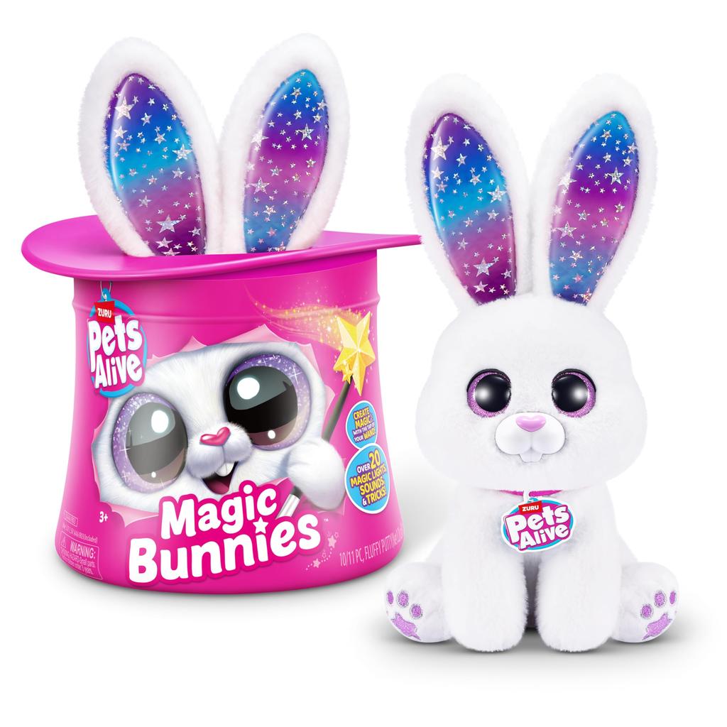 ZURU Electronic Plush Pets Alive Magic Bunnies (Pearl) Unboxing Surprise Interactive Magic Toy
