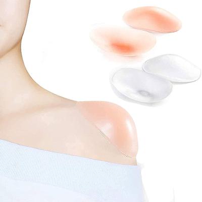 2PC Ladies Clothing Silicone Shoulder Pads, Non-slip Shoulders, , Breathable, Reusable 2 Pairs, Transparent And Skin Tone