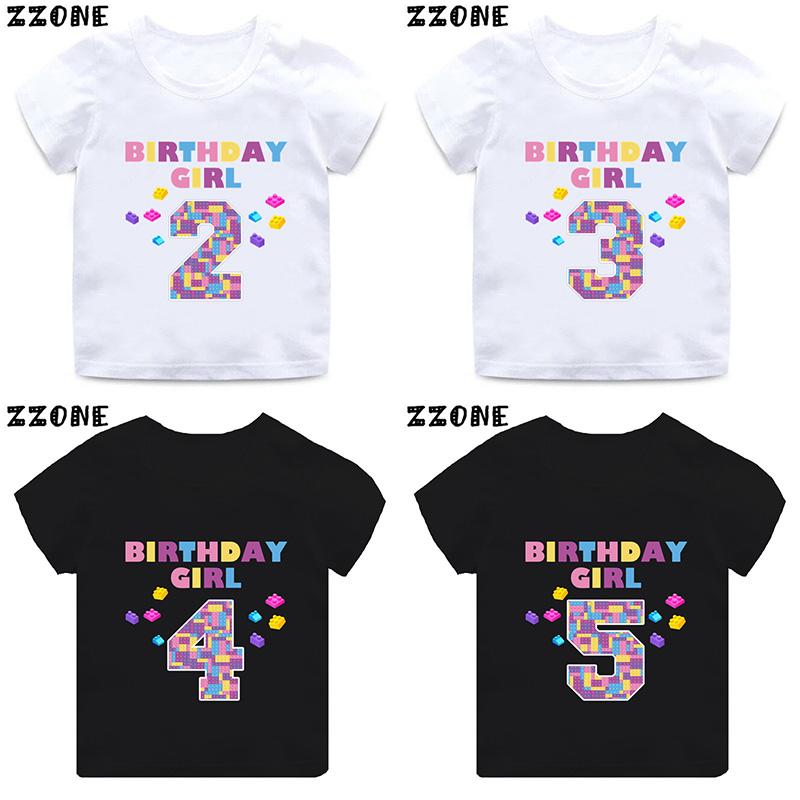 Master Builder Blocks Building Print Cartoon Girls Clothes 1 2 3 4 5 6 7 8 9 Years Happy Birthday Kids T Shirt Baby Boys TShirt