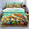 Sea Turtle Family Beach Decor Soft Comfortable Duvet Cover Bedding Set Included 1*Duvet Cover & 2*Pillowcases, Gift