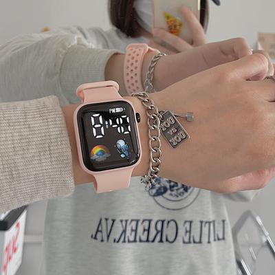 New LED Digital Watches Women Watch for Children Sport Spaceman Silicone Strap Waterproof Electronic Wristwatch Boys Girls