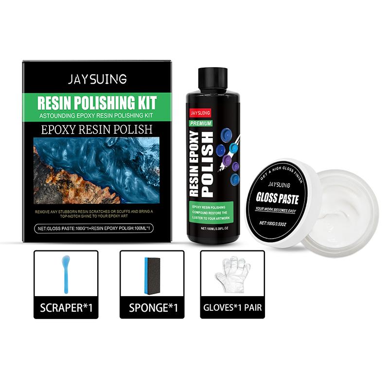 Zestaw do polerowania żywicy epoksydowej - Pasta polerska do żywicy epoksydowej, Specjalnie opracowana do uzyskiwania wykończeń o wysokim połysku, Do usuwania zarysowań, Szlifowania
