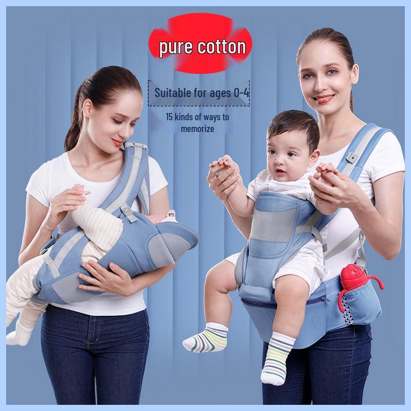 Multi-Function Baby Carrier with Waist Stool for Horizontal and Back Carry