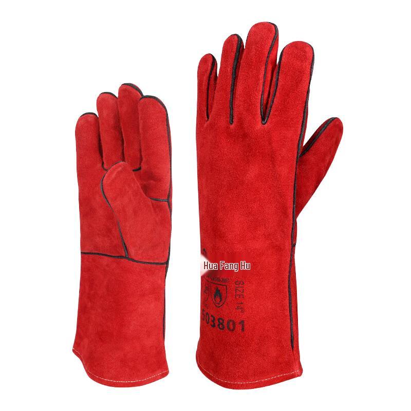 Jihua Protection 503801 Red Cowhide Welding Gloves