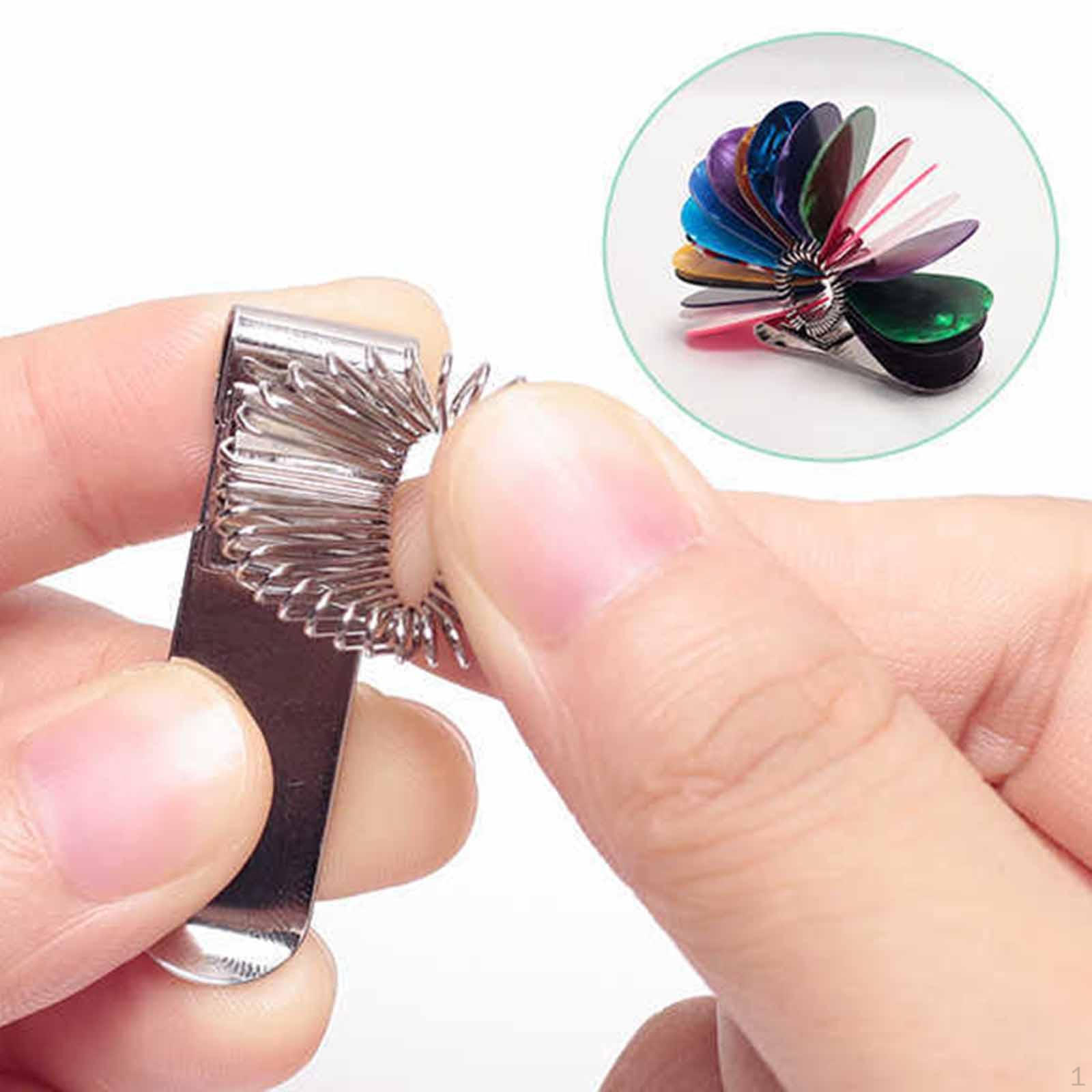 

Guitar Pick Holder,Plectrum Clamp Accessory with Pen Holder Storage Clips for Stage