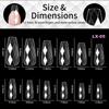 Luxury Diamond Almond Press On False Nail Tips Classic Trapezoidal Full Cover Soft Fake Nails Extension DIY Manicure Salon Tools