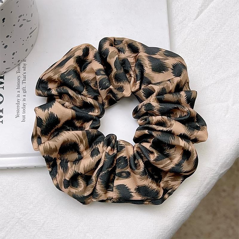 

Винтажная резинка для волос Леопардовый принт , большая, кишка , для женщин, девочек, милая эластичная резинка для волос, резинка для волос, резинка, аксессуары для волос