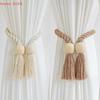 2Pcs Magnetic Wooden Tassel Window Curtain Curtain Holdbacks Bathroom Shower Curtain Accessories Home Decor Curtain Buckles
