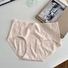 Women Mid Waist Pure Cotton Seamless Antibacterial Breathable Solid Panties