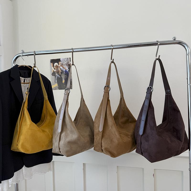 Popular new large-capacity suede tote bag shoulder bag bucket bag versatile women's bag tote bag
