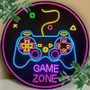 A NonIlluminated Aluminum Round Neon Sign Measuring Xcm Perfect for Game Areas Vintage Wall Decor Suitable