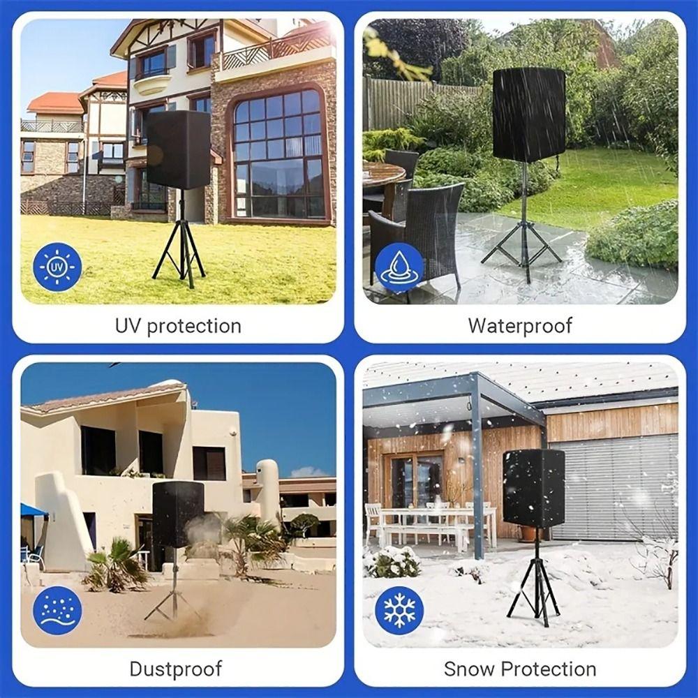 1 Pezzo Copertura Nera Antipolvere per Altoparlante Impermeabile Protezione UV Borsa in Tessuto per Attrezzatura Altoparlante Poliestere 210D Tessuto Oxford