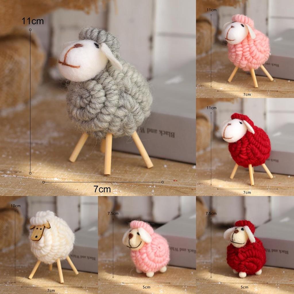 Festive Tabletop Christmas Tree Decor Felt Sheep Modern Design Holiday Parties