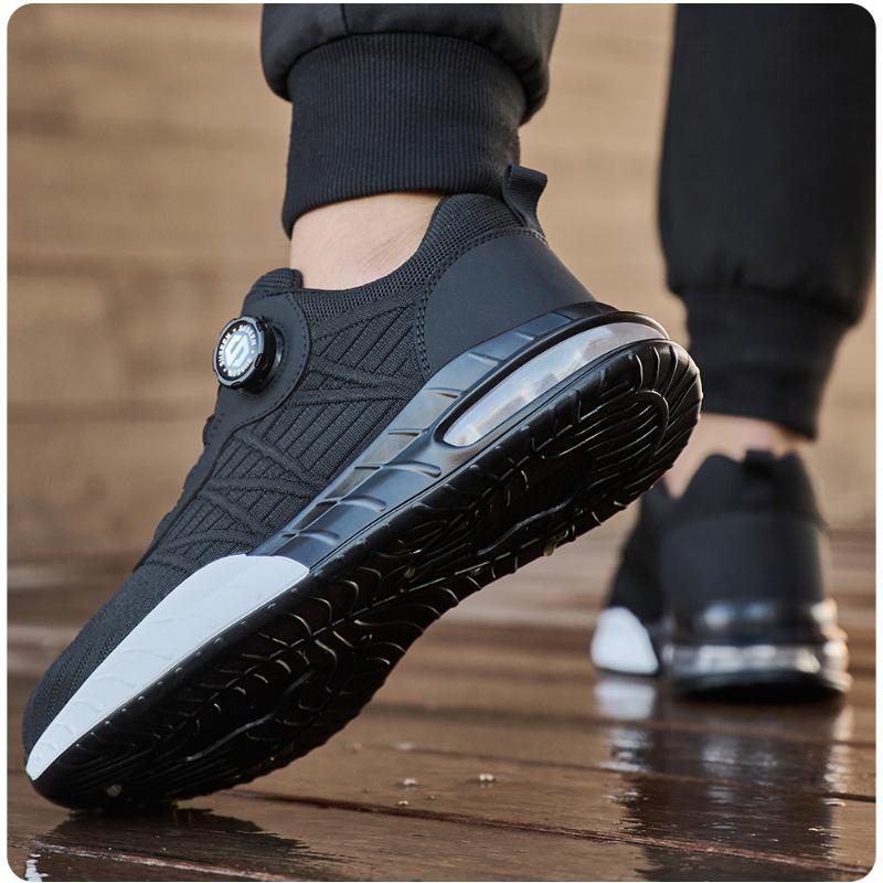 Men's Steel Toe Safety Shoes Anti Smash & Anti Puncture Lightweight Work Fashionable And Durable Buttoned Safety Shoes Boots