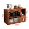 Glass Retro Solid Wood Tea Cup Tissue Storage Cabinet Japanese Cosmetics Desktop Storage Box Dustproof Figurine Display Cabinet