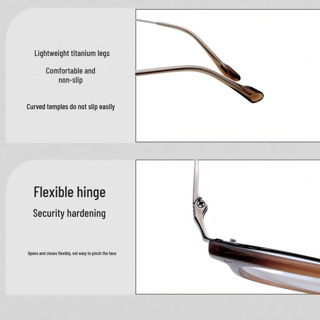 Ultralight Titanium Polygon Eyeglass Frame for Men and Women