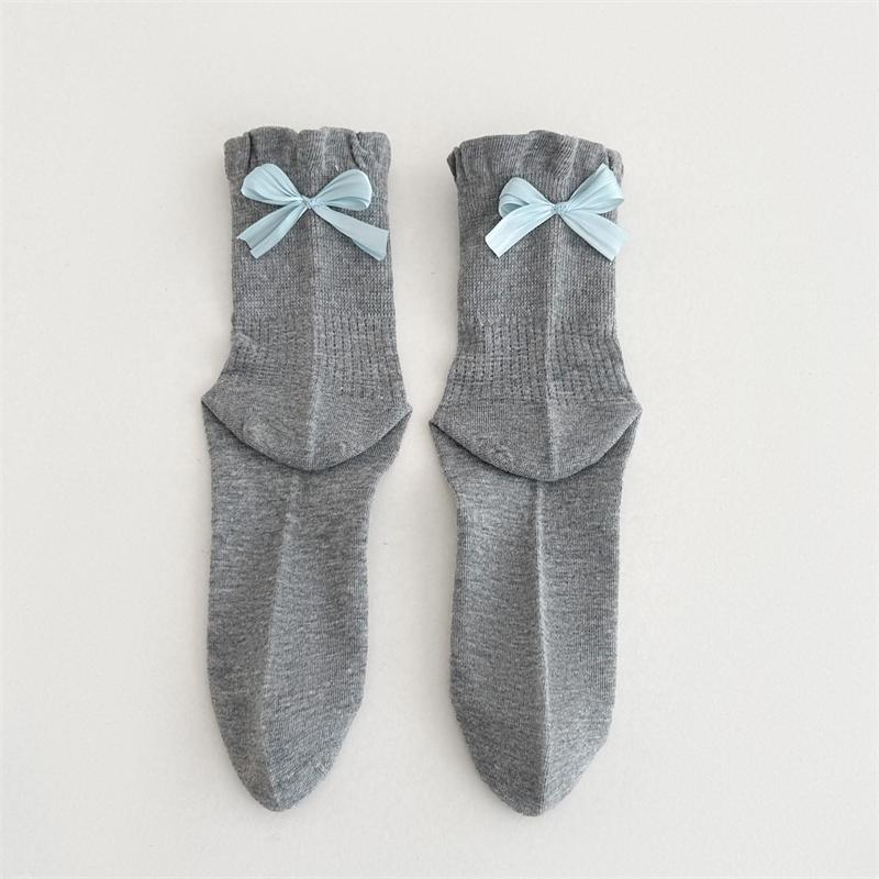 Women's Summer Thin Sweet Bow Mesh Breathable Mid Tube Socks