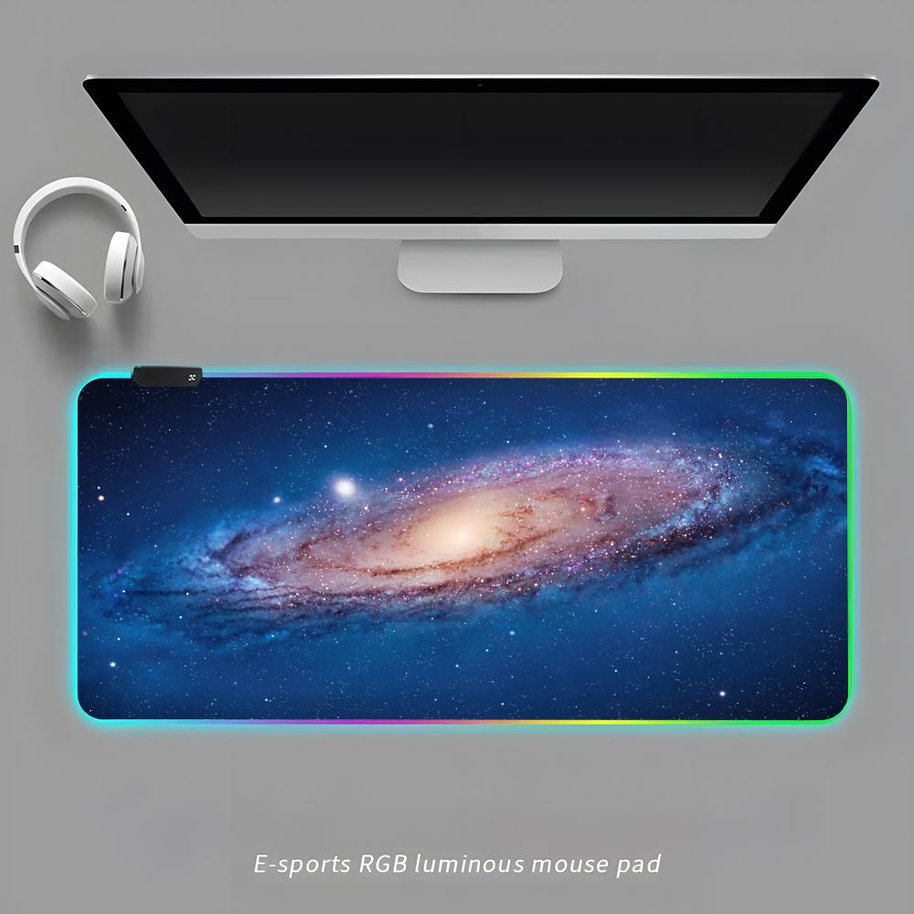 Космическая Мышь Черная Дыра Коврик для Мыши RGB Игровой Коврик для Мыши Настольный Коврик HD Геймерский Большой LED Подсветкой XXL Коврики для Мыши RGB600x300x3mm