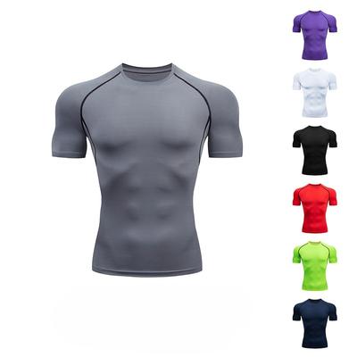 Pánské nové Fitness Krátký rukáv Těsné Tónování břicha Sportovní Tvarování postavy Prodyšné Rychleschnoucí Trénink svalů Krátký rukáv