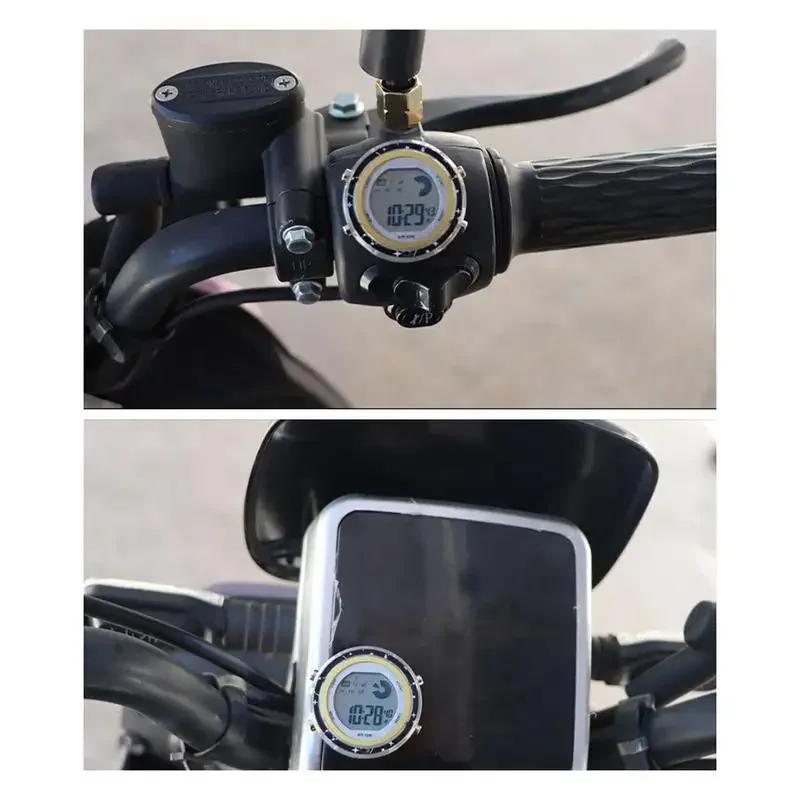 Waterproof Motorcycle Stainless Steel Luminous Clock Bike Universal Chrome Handlebar Mount Quartz Clock Watch Motor Accessories