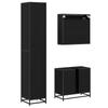 Bathroom Furniture Set 3 Pcs Black Oak Effect Particleboard