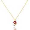 European and American new fashionable exquisite oil drop enamel pearl flower pendant necklace women's high-end collarbone chain