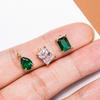 10pcs 5pcs Gold Color Stainless Steel Zircon Pendants Green Transparent Crystal Charms Beads for Necklace Jewelry Making DIY