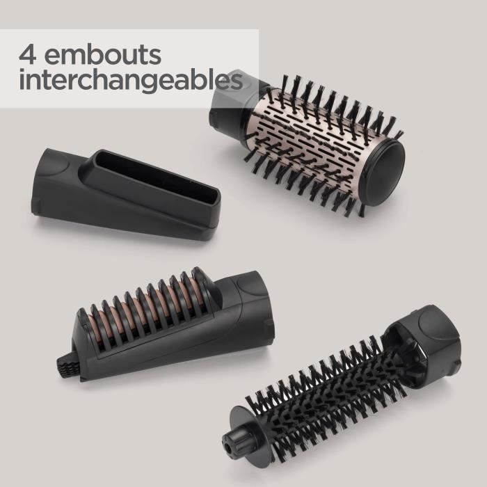 Brosse Soufflante Rotative BaByliss AS200E Dry, Straighten and Style 4-en-1 1000W Avec Fonction Ionique